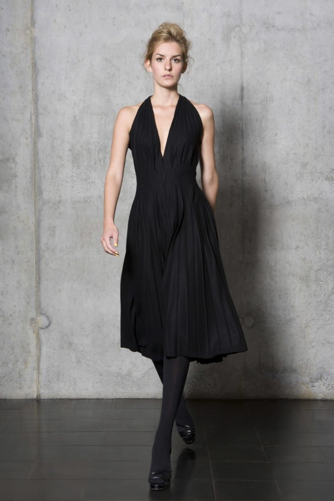 black pleated dress by Javier Reyes collection autumn winter 2011